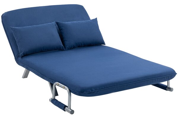 HOMCOM Two-Seater Click-Clack Sofa Bed - Dark Blue