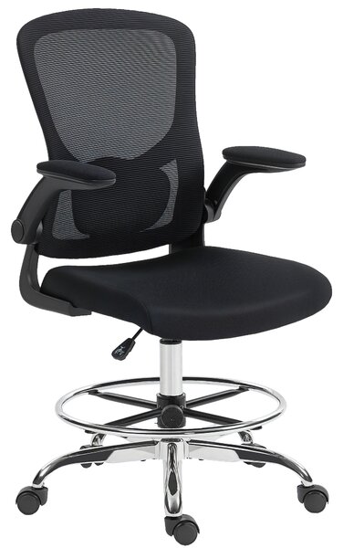 HOMCOM Draughtsman Chair, with Adjustable Lumbar - Black