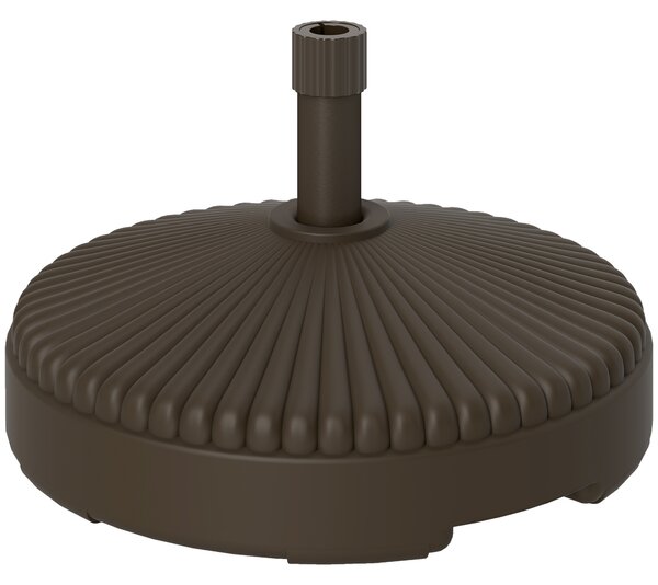 Outsunny Garden Parasol Base Holder, 28kg Sand Filled, 23kg Water Filled, Sun Umbrella Base Outdoor Umbrella Stand Weight, Brown