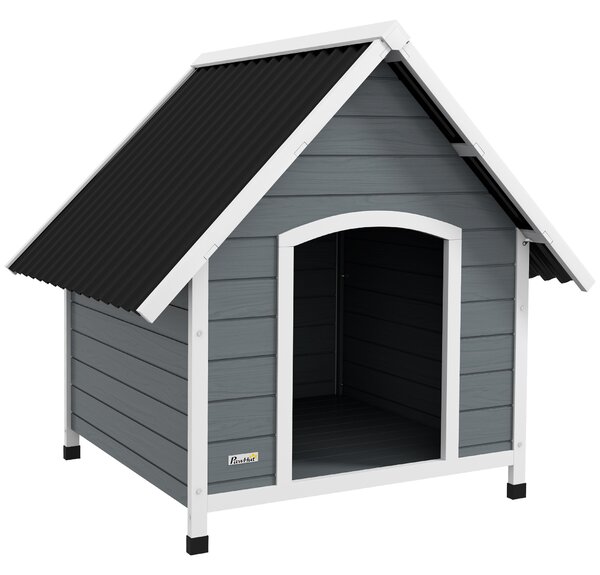 PawHut Outdoor Dog Kennel Wooden Dog House w/ Removable Floor, Anti-Corrosion Wood, for Large Dogs, 110W x 98D x 106.5Hcm Aosom UK