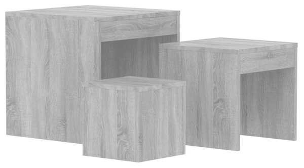 Nesting Tables 3 pcs Grey Sonoma Engineered Wood