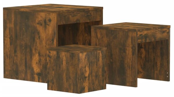 Nesting Tables 3 pcs Smoked Oak Engineered Wood