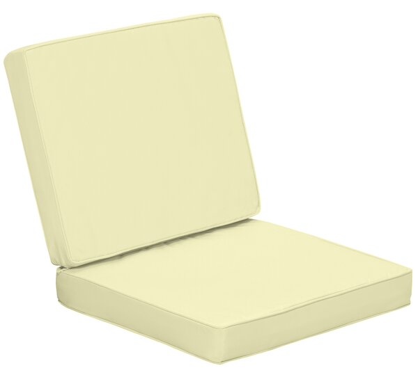 Outsunny Set of 2 Garden Seat and Back Cushion Set, Replacement Cushions for Outdoor Furniture with Seat Cushion and Back Cushion, Cream White