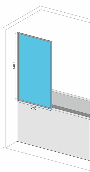 Bathtub screen Rea Lagos Fix 70 Chrome