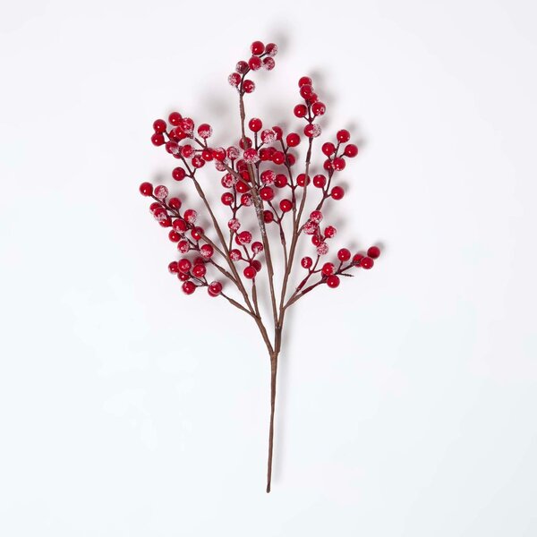 Homescapes Artificial Winter Snow Berry Single Stem Bouquet