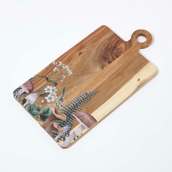 Homescapes Wooden Serving Board Mushroom Design, Acacia Wood, 45 x 25 cm