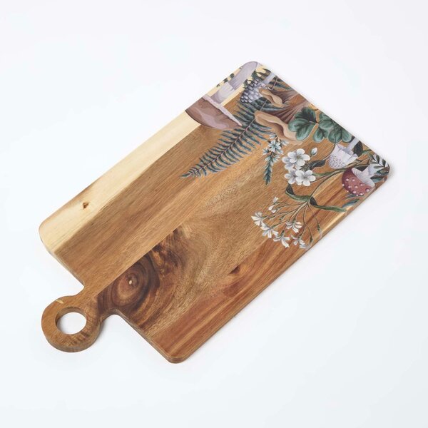 Homescapes Wooden Serving Board Mushroom Design, Acacia Wood, 45 x 25 cm