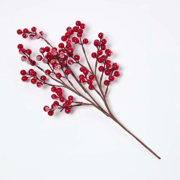 Homescapes Artificial Winter Snow Berry Single Stem Bouquet