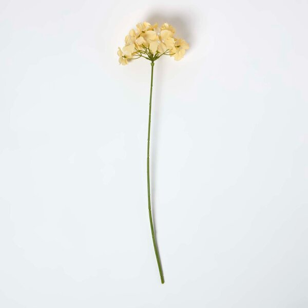 Homescapes Artificial Stem of Yellow Hydrangea Flowers, 60 cm