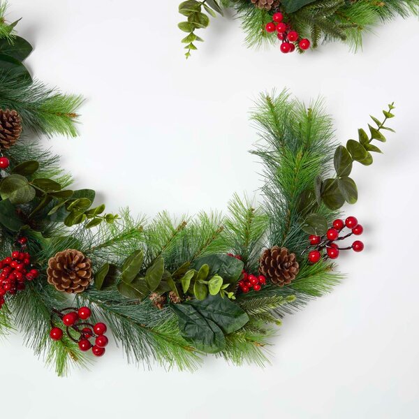 Homescapes Artificial Winter Woodland and Eucalyptus Garland