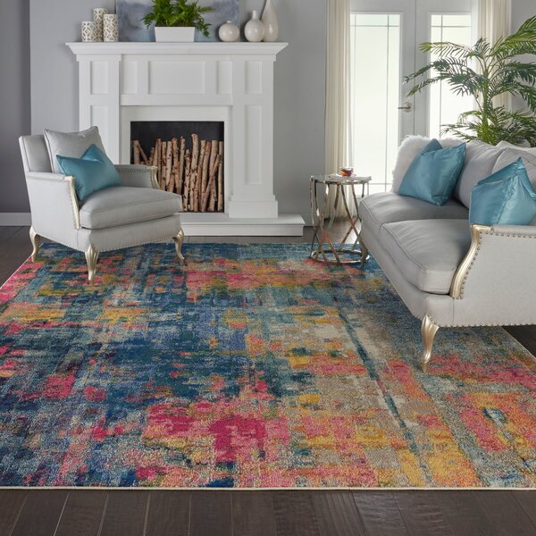 Celestial Blue and Yellow Rug Multi-Coloured