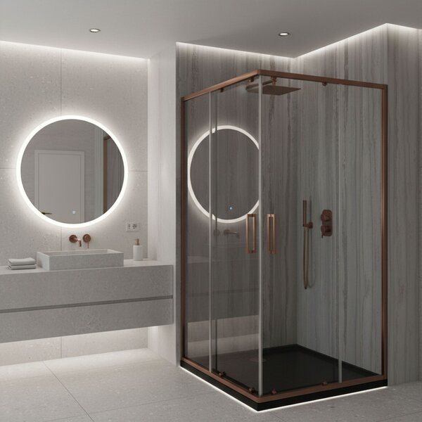 Shower enclosure Rea City 80x100 Brush Copper