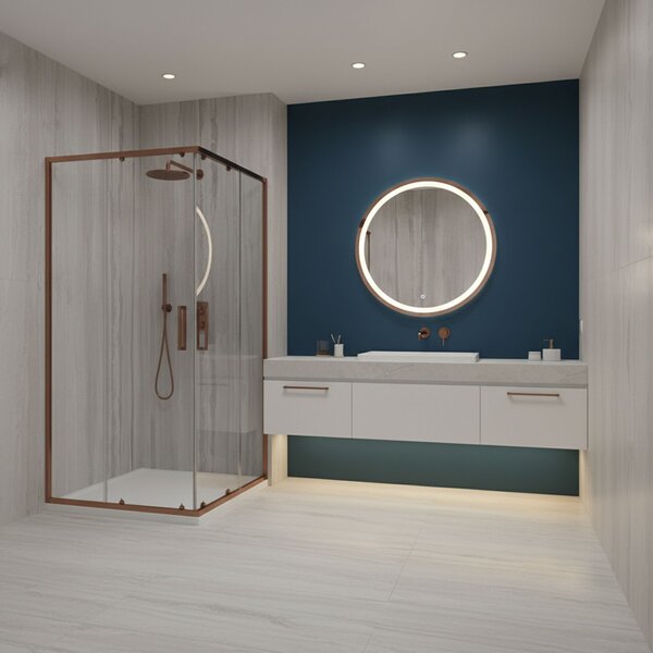Shower enclosure Rea City 80x100 Brush Copper
