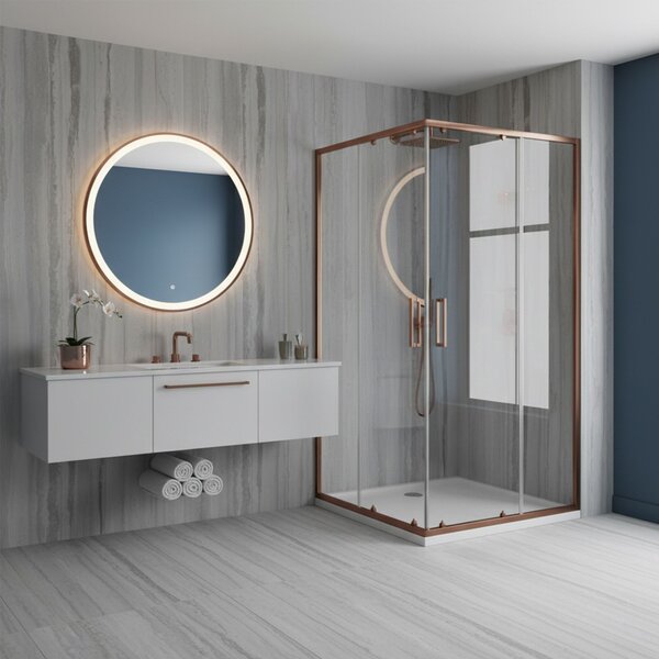 Shower enclosure Rea City 80x100 Brush Copper