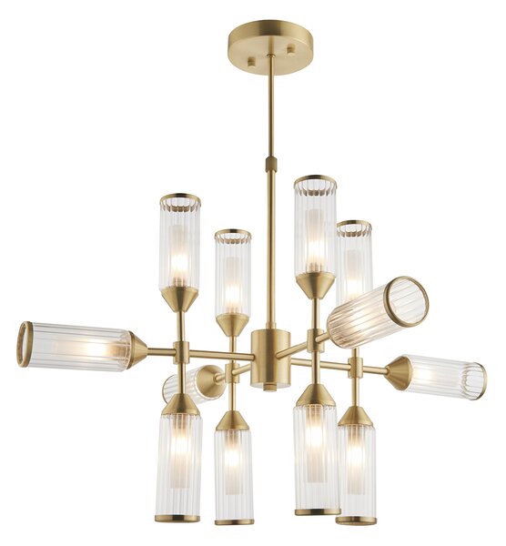 Julian Large Glass Ceiling Pendant in Brushed Brass