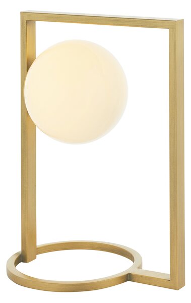 Aquene Rectangluar Opal Glass Table Lamp in Gold