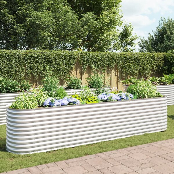 Garden Raised Bed 400x80x81 cm Galvanised Steel Silver