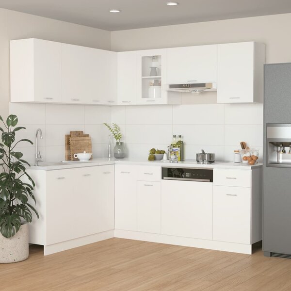 11 Piece Kitchen Cabinet Set White Engineered Wood