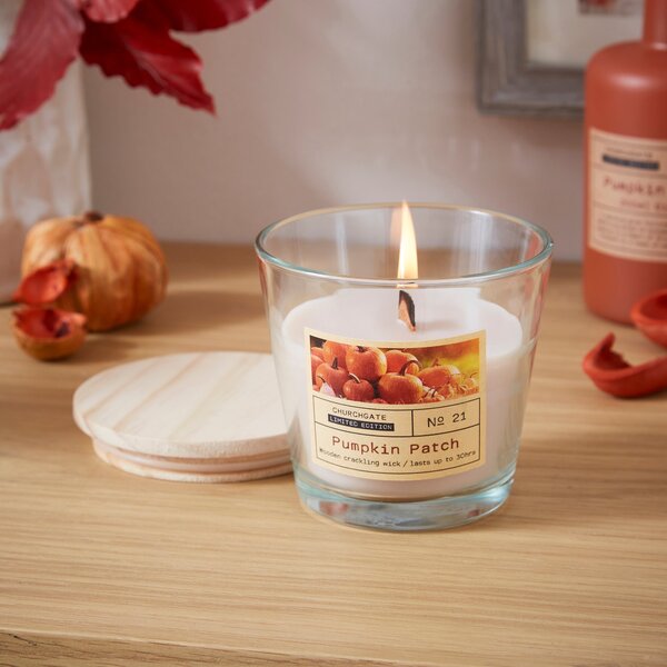 Pumpkin Patch Crackle Candle Clear