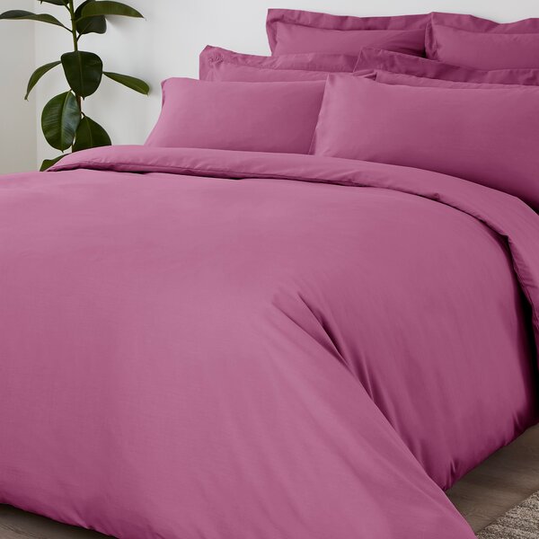 Non Iron Plain Dye Duvet Cover Pink