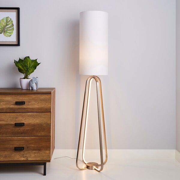 Robyn Dual Lit Integrated LED Floor Lamp White White