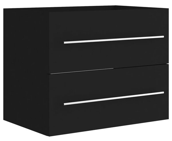 Sink Cabinet Black 60x38.5x48 cm Engineered Wood