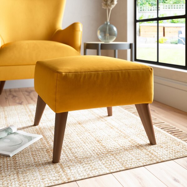 Marlow Footstool Luxury Velvet Old Gold