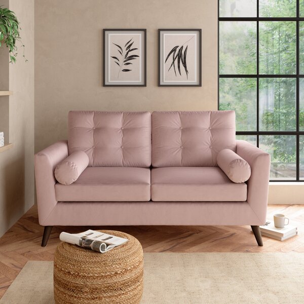 Lewes Luxury Velvet 3 Seater Sofa Luxury Velvet Peach Blush