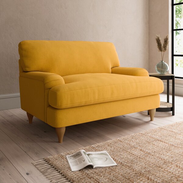 Darwin Luxury Velvet Snuggle Chair Luxury Velvet Old Gold