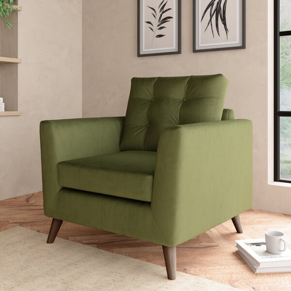 Lewes Luxury Velvet Snuggle Chair Luxury Velvet Olive