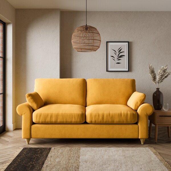 Salisbury Luxury Velvet 2 Seater Sofa Bed Luxury Velvet Old Gold