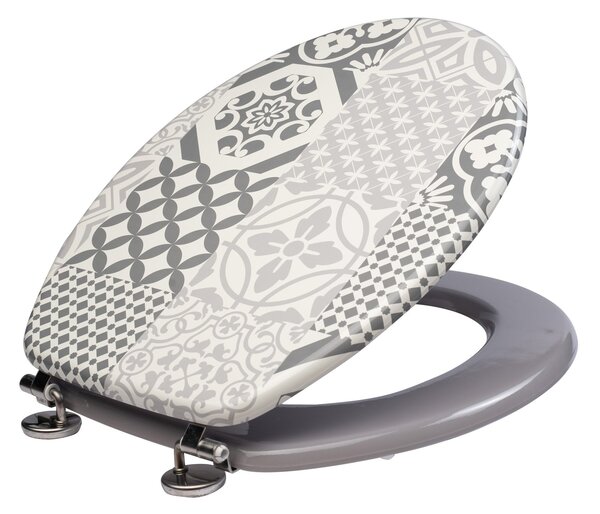 Geo Tile Grey Toilet Seat Grey