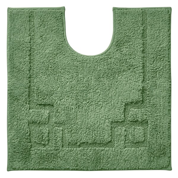Luxury Cotton Non-Slip Woodland Fern Pedestal Mat Green