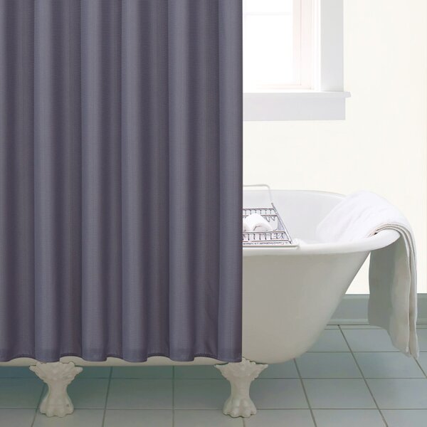 Waffle Shower Curtain Grey