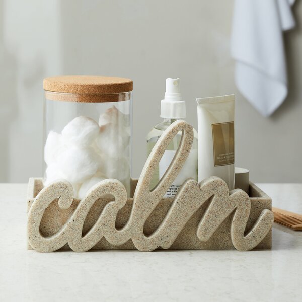 Calm Resin Word and Storage Ornament Natural (Brown)