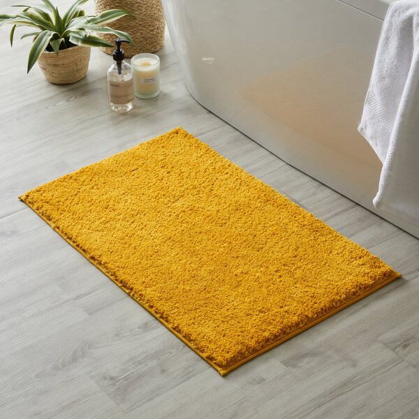 Ultimate Ochre 100% Recycled Polyester Anti Bacterial Bath Mat Ochre (Yellow)