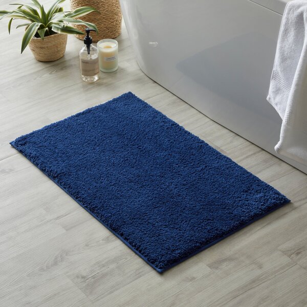 Ultimate Sapphire 100% Recycled Polyester Anti Bacterial Bath Mat Dark Blue