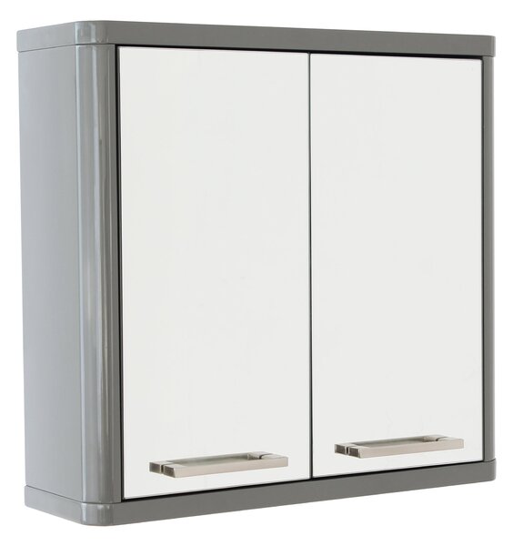 Sicily Grey Double-Door Mirror Cabinet Grey