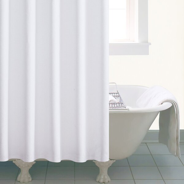 Waffle Shower Curtain White