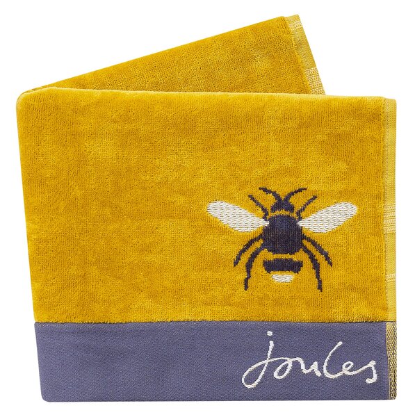 Joules Botanical Bee 100% Cotton Gold Towel Gold and Blue