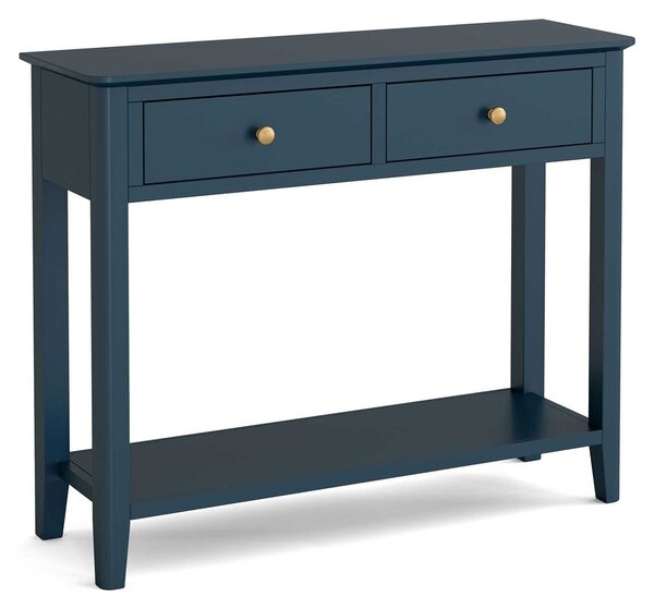Stirling Blue Console Table with 2 Drawers, Solid Pine Wood | Roseland Furniture