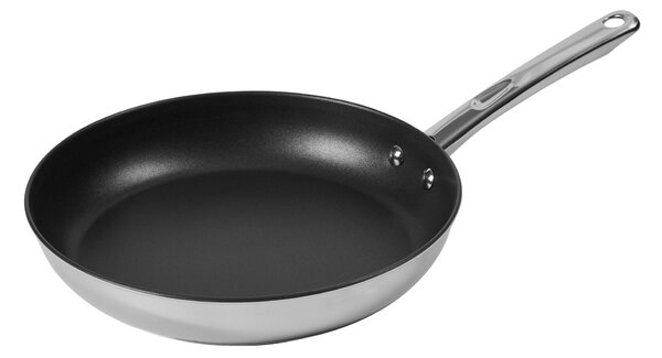 Dunelm Essentials 28cm Stainless Steel Frying Pan Silver