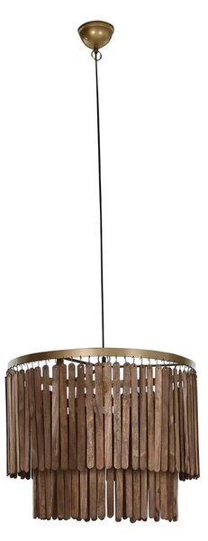 Ceiling Light Home ESPRIT Brown Golden Wood Metal Mango wood 50 W 60 x 60 x 48 cm