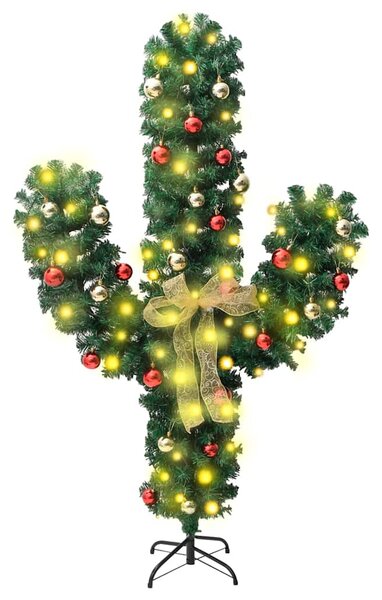 Christmas Cactus with Stand and LED Green 210 cm PVC