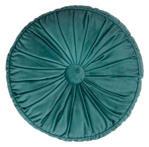 Holly Willoughby Lexi Velvet Round Cushion Blue