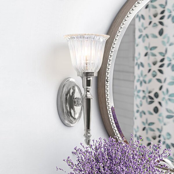 Elstead BATH/DRYDEN1 1 Light Solid Brass Bathroom Wall Light - product_finish:Polished Nickel