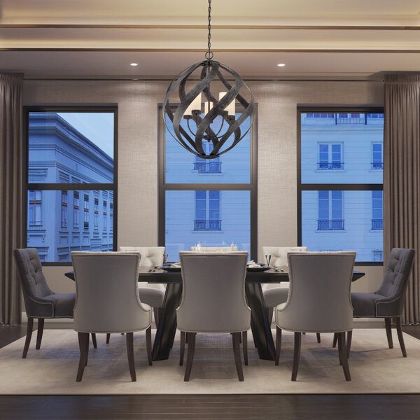Quintiesse QN-BLACKSMITH-5P-OBK Blacksmith 5 Light Outdoor Chandelier In Old Black Finish