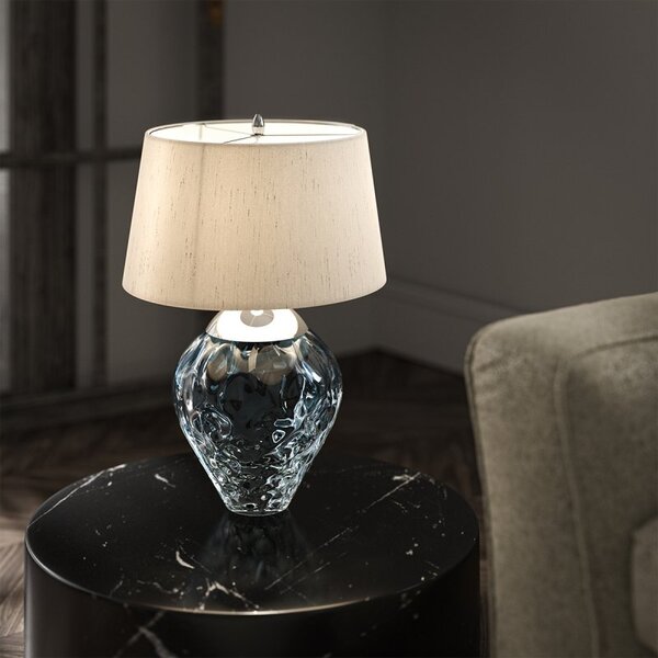 Quintiesse QN-SAMARA-TL-BLU Samara Medium Dual-Lit Table Lamp In Light Blue Tint
