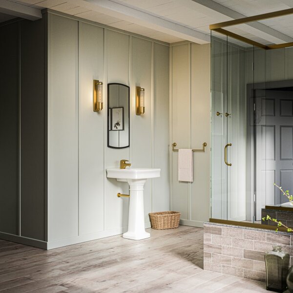 Quintiesse QN-WELLINGTON1-AB Wellington 1 Light Wall Light In Aged Brass IP44