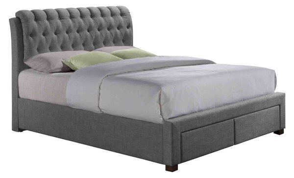 Valentino Grey 2 Drawer Storage Bed Grey